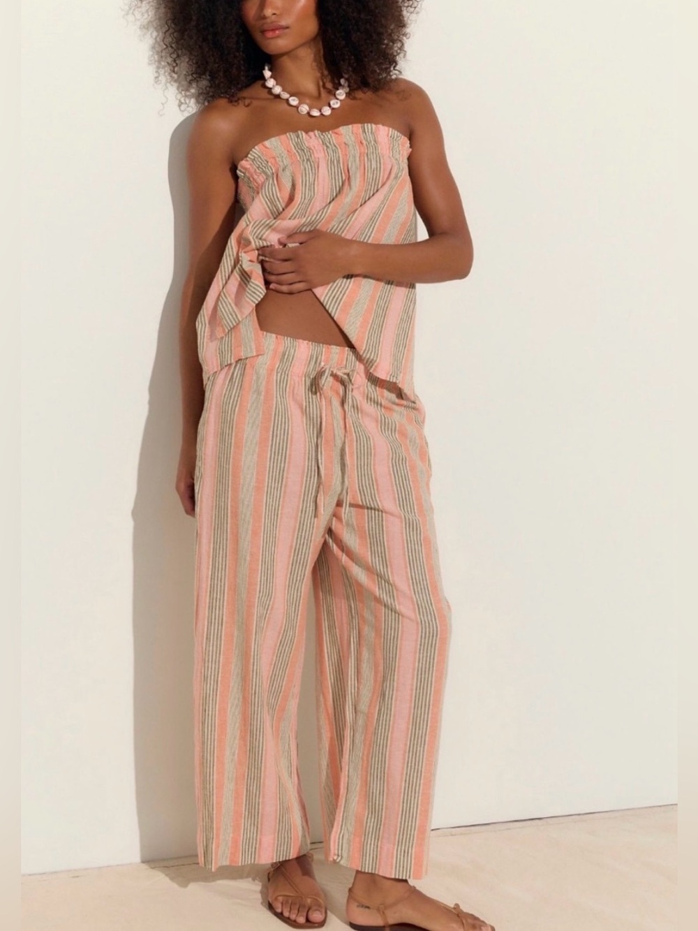 Free People Striped Cotton-Linen Set